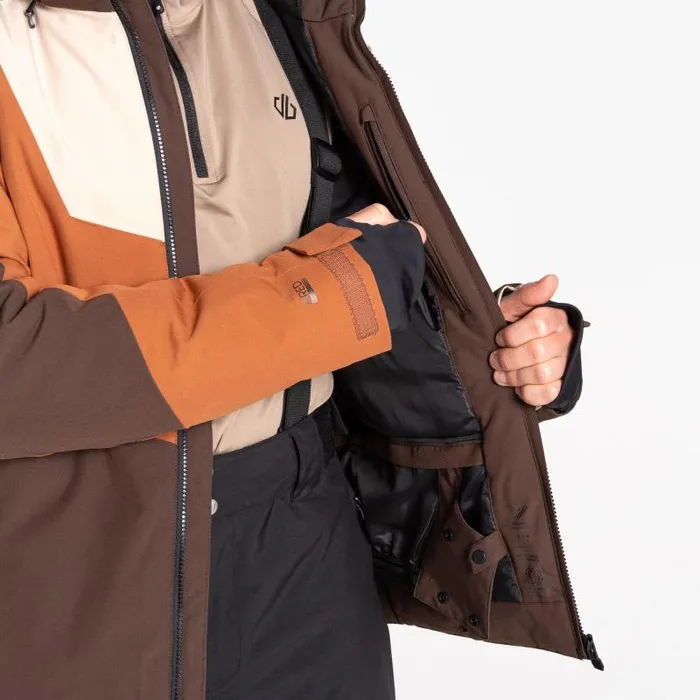 Dare 2b Ski Jackets Baseplate II Ski Jacket Mocha Brown Orange 8211 Men