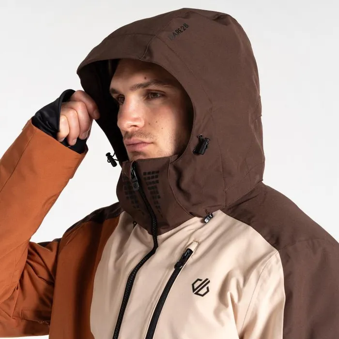 Dare 2b Ski Jackets Baseplate II Ski Jacket Mocha Brown Orange 8211 Men