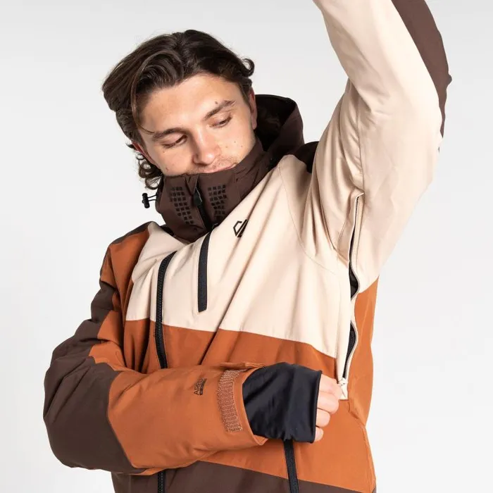 Dare 2b Ski Jackets Baseplate II Ski Jacket Mocha Brown Orange 8211 Men