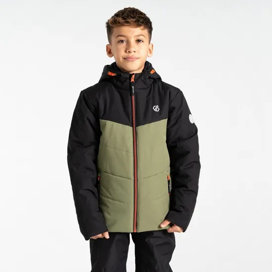 Dare 2b Ski Jackets Jolly Puffer Jacket Black Olivine Green 8211 Kids