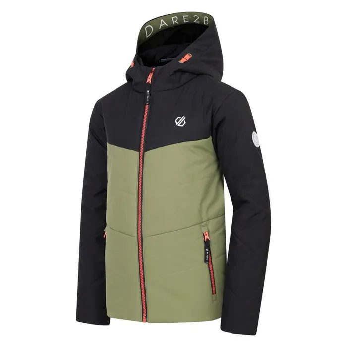 Dare 2b Ski Jackets Jolly Puffer Jacket Black Olivine Green 8211 Kids