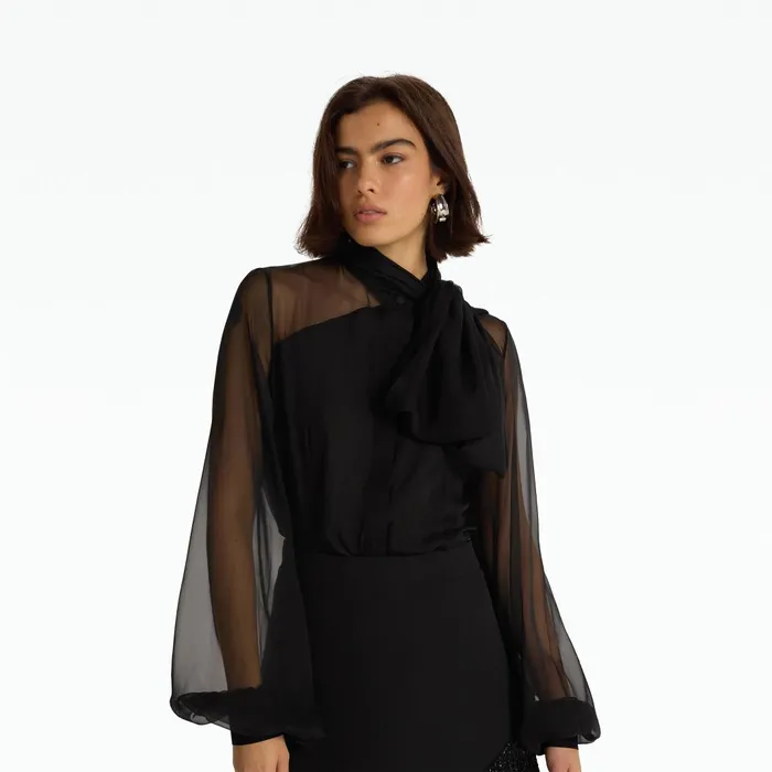 Delfinane Black Top Women Safiyaa Tops