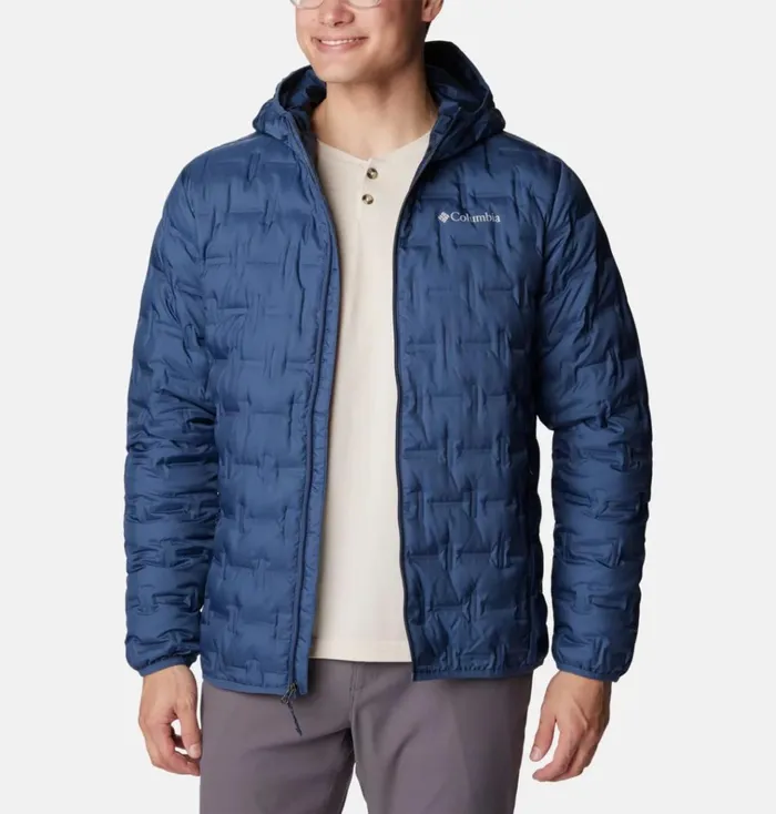 Delta Ridge Down Hooded Jacket Dark Mountain Mens Columbia Sportswear Insulated and Down Delta Ridge Down Hooded Jacket Dark Mountain Mens Columbia Sportswear Insulated and Down