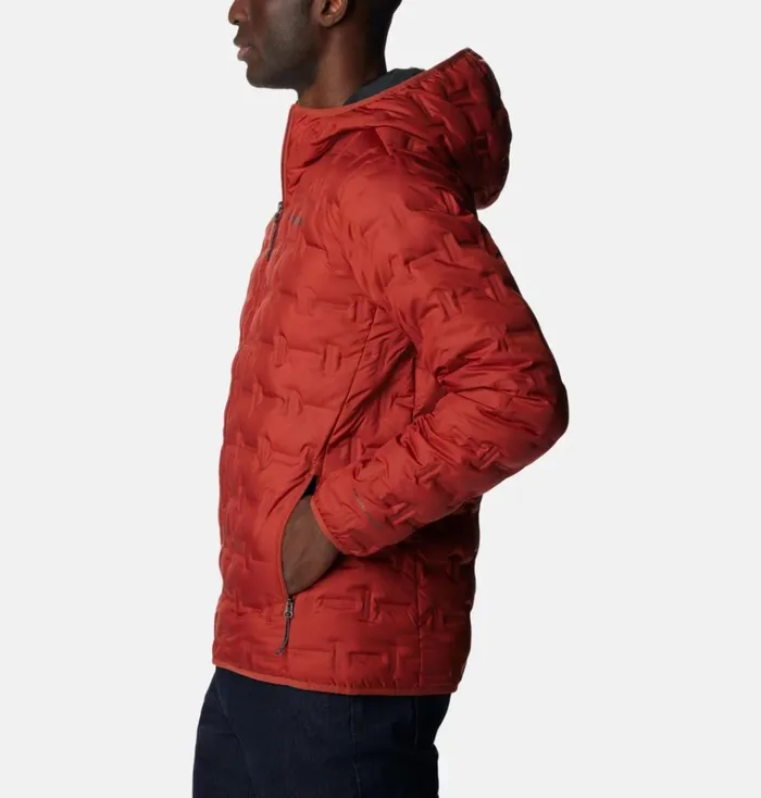 Delta Ridge Down Hooded Jacket Warp Red Mens Columbia Sportswear Insulated and Down Delta Ridge Down Hooded Jacket Warp Red Mens Columbia Sportswear Insulated and Down