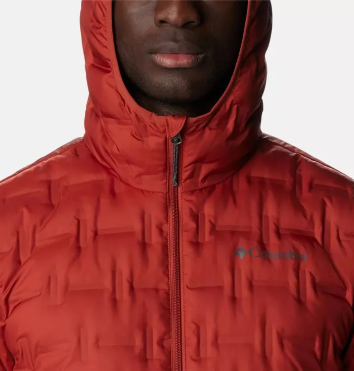 Delta Ridge Down Hooded Jacket Warp Red Mens Columbia Sportswear Insulated and Down Delta Ridge Down Hooded Jacket Warp Red Mens Columbia Sportswear Insulated and Down