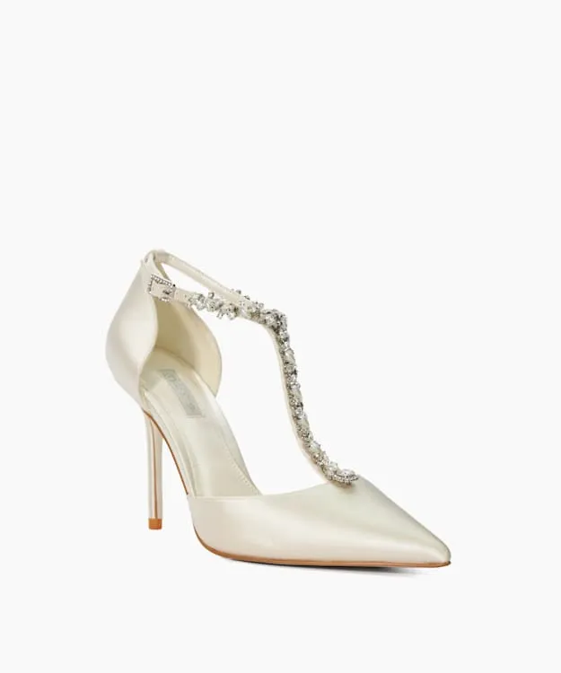 Devotional Ivory Diamante Embellished TBar Wedding Shoes Dune London White Women Dune London Heels Devotional Ivory Diamante Embellished TBar Wedding Shoes Dune London White Women Dune London Heels