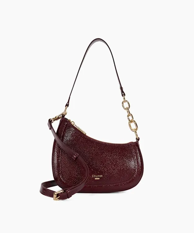 Direction Berry Reptile Effect Shoulder Bag Dune London Red Women Dune London Handbags