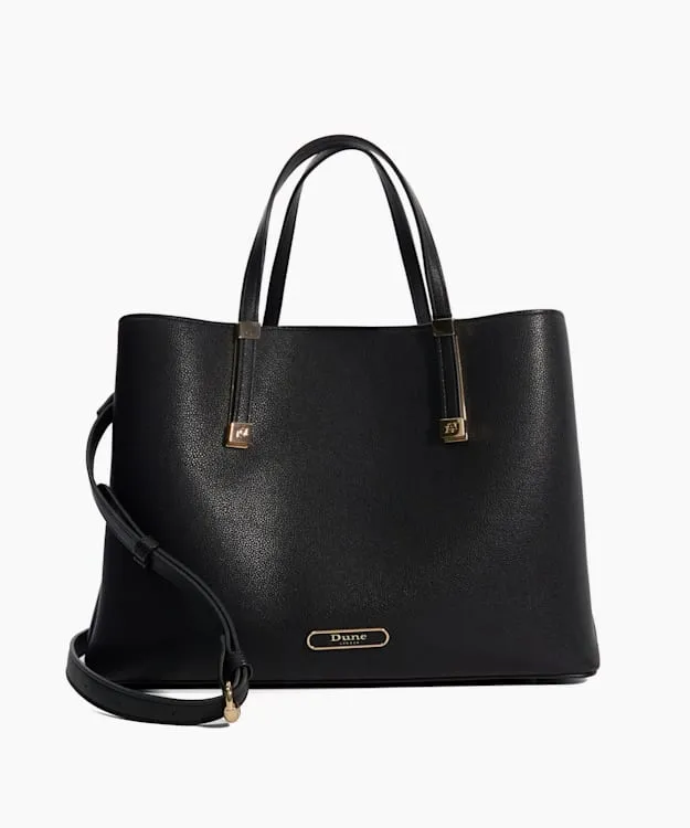 Dorry Black Branded Hardware Tote Bag Dune London Black Women Dune London Handbags