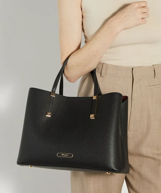 Dorry Black Branded Hardware Tote Bag Dune London Black Women Dune London Handbags Dorry Black Branded Hardware Tote Bag Dune London Black Women Dune London Handbags