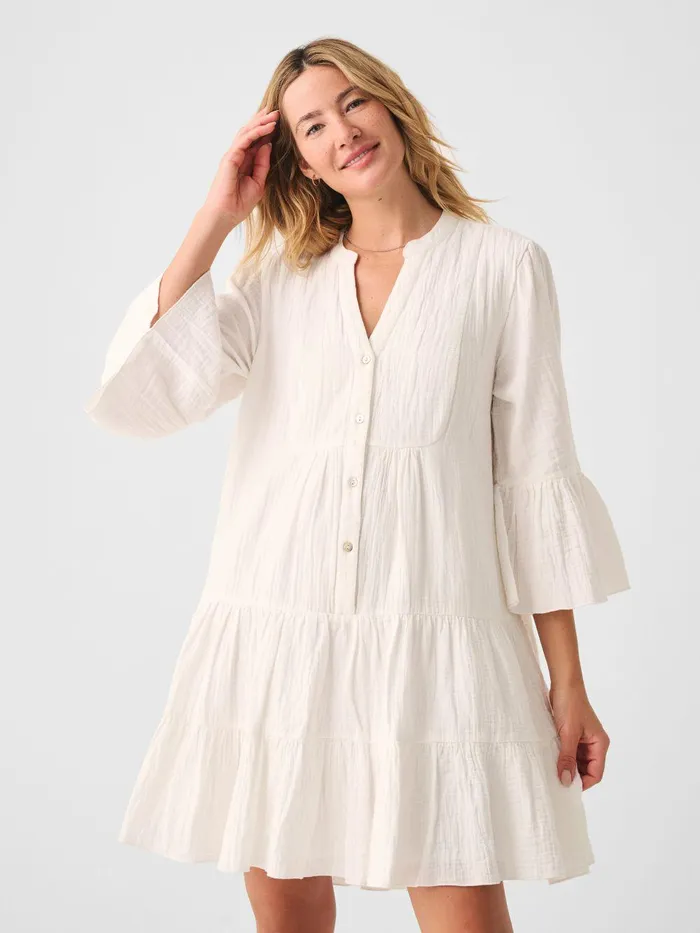 Dream Cotton Gauze Kasey Dress 8211 White White Women Faherty Dresses