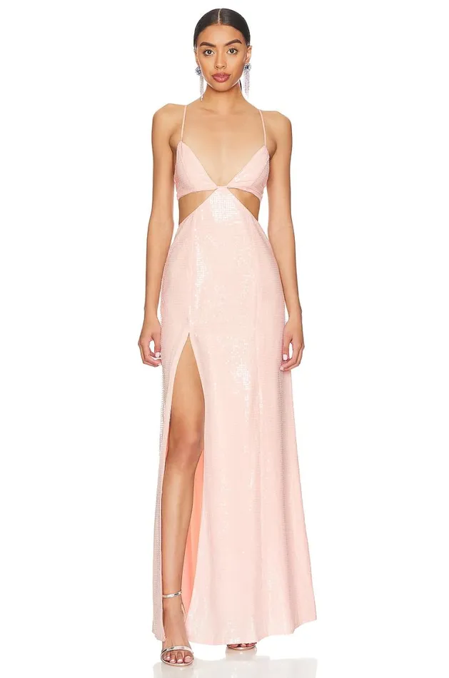 Dresses Women Lovers and Friends Leighton Sequin Gown Champagne Pink