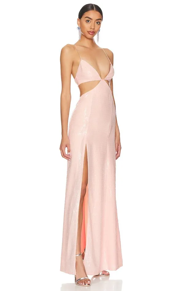Dresses Women Lovers and Friends Leighton Sequin Gown Champagne Pink