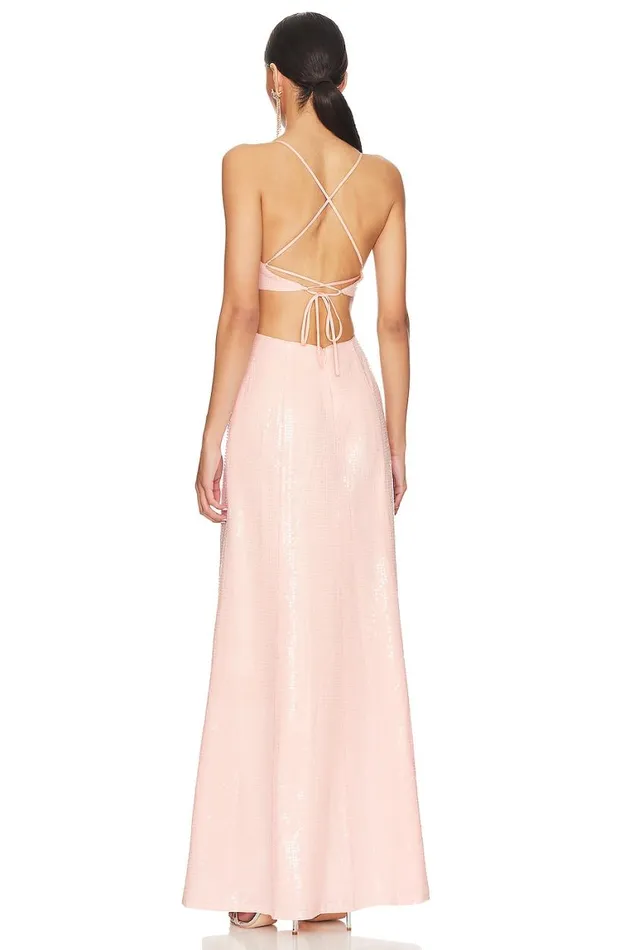 Dresses Women Lovers and Friends Leighton Sequin Gown Champagne Pink