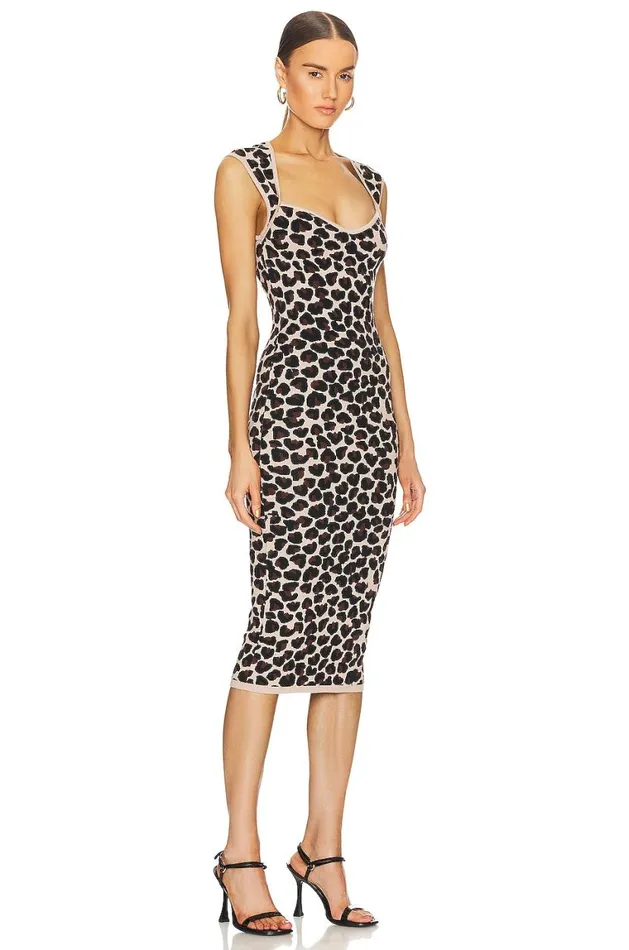 Dresses Women Lovers and Friends Seanna Leopard Midi Dress Brown Multi