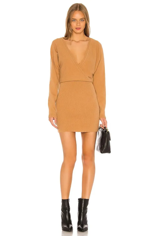 Dresses Women Lovers and Friends Sweater Dress Camel