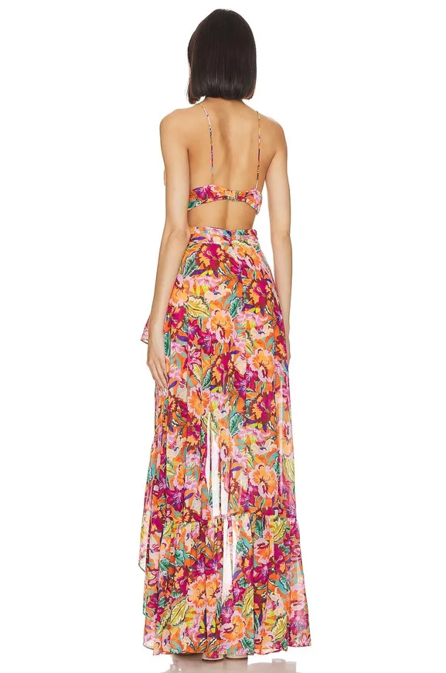 Dresses Women Lovers and Friends X Jetset Christina Fabi Gown Orange Multi