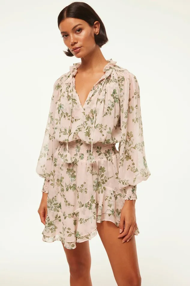 Dresses Women MISA Los Angeles ALMAHA DRESS White Sage Botanica