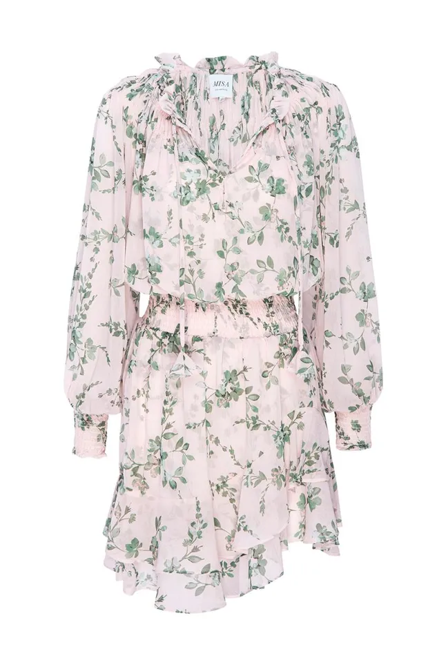 Dresses Women MISA Los Angeles ALMAHA DRESS White Sage Botanica