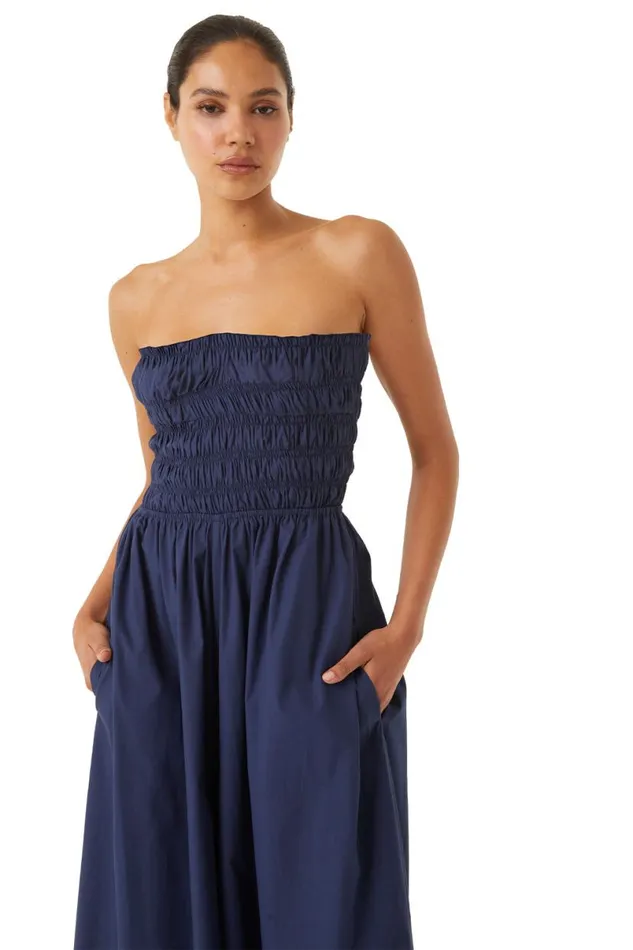 Dresses Women MISA Los Angeles ANDREA JUMPSUIT Midnight Blue Poplin