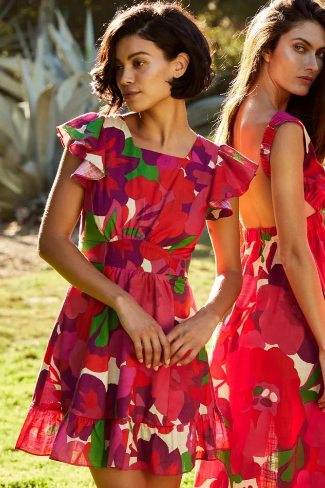 Dresses Women MISA Los Angeles BELINDA DRESS Flora Rosada