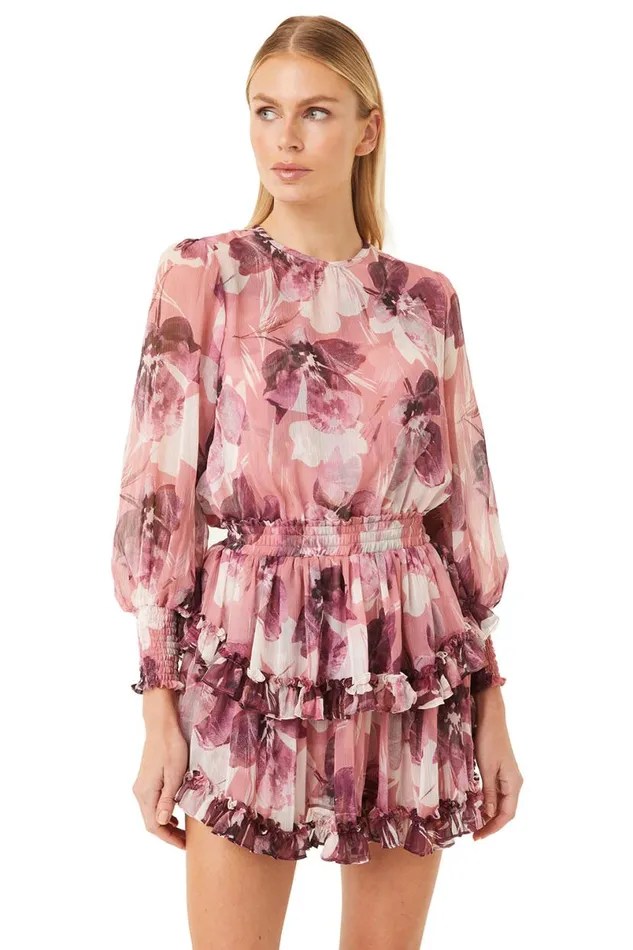 Dresses Women MISA Los Angeles CAMILA DRESS Flora Tropical Mix