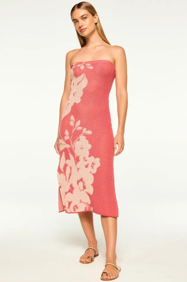 Dresses Women MISA Los Angeles MATTI DRESS Blue Hibiscus Flora