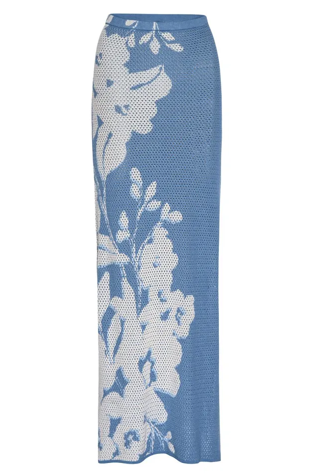 Dresses Women MISA Los Angeles MATTI DRESS Blue Hibiscus Flora