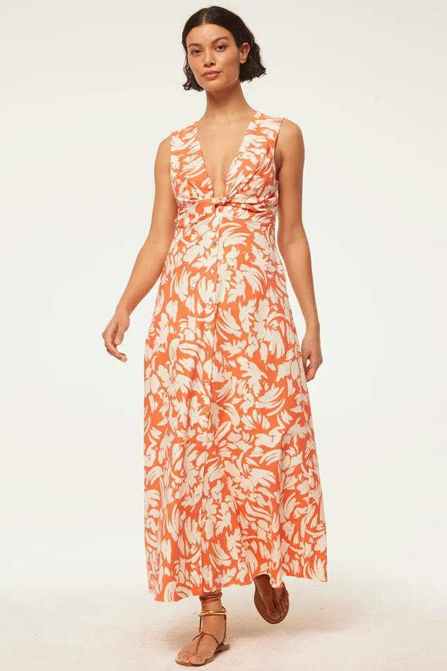 Dresses Women MISA Los Angeles NAJAH DRESS Patmos Tangerine