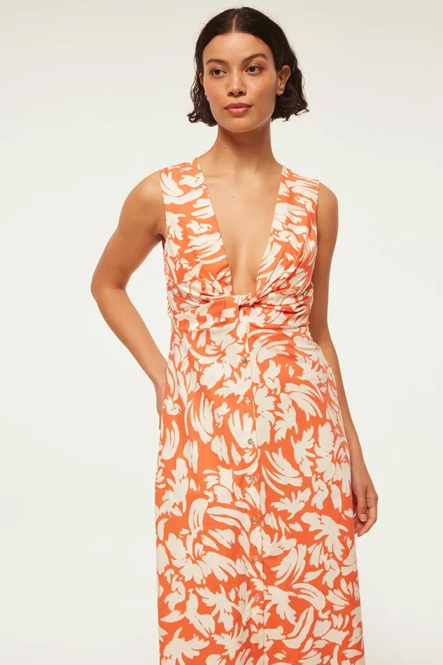 Dresses Women MISA Los Angeles NAJAH DRESS Patmos Tangerine