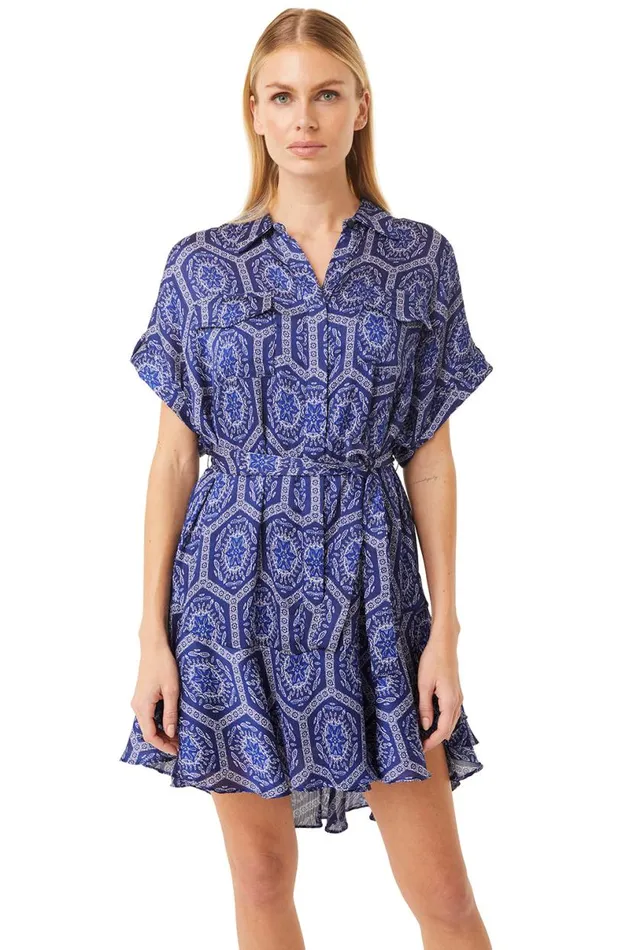 Dresses Women MISA Los Angeles VIENNA DRESS Lapis Tile