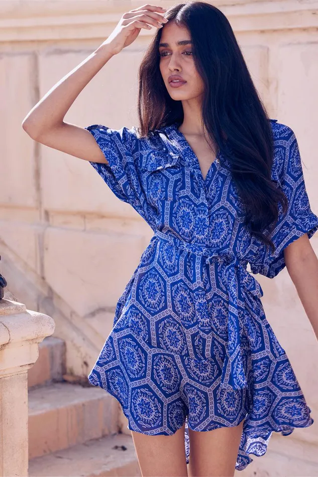 Dresses Women MISA Los Angeles VIENNA DRESS Lapis Tile