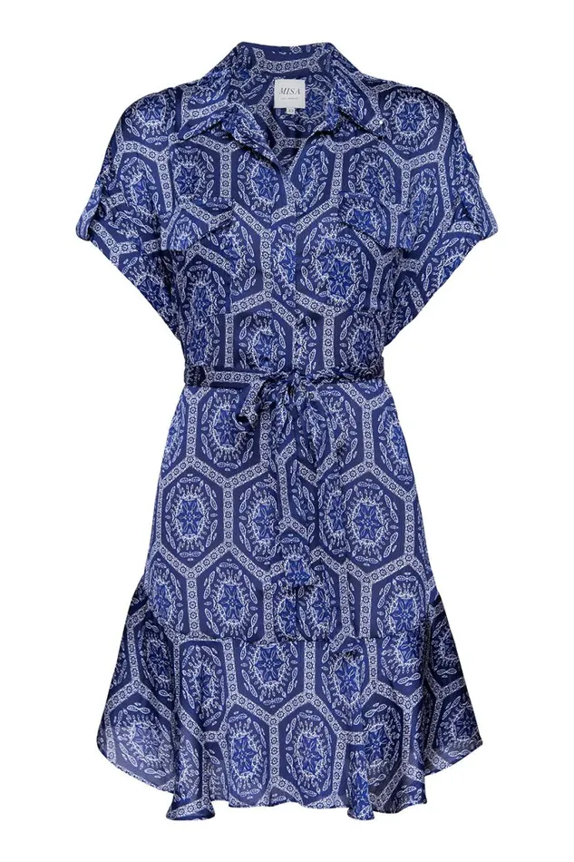 Dresses Women MISA Los Angeles VIENNA DRESS Lapis Tile