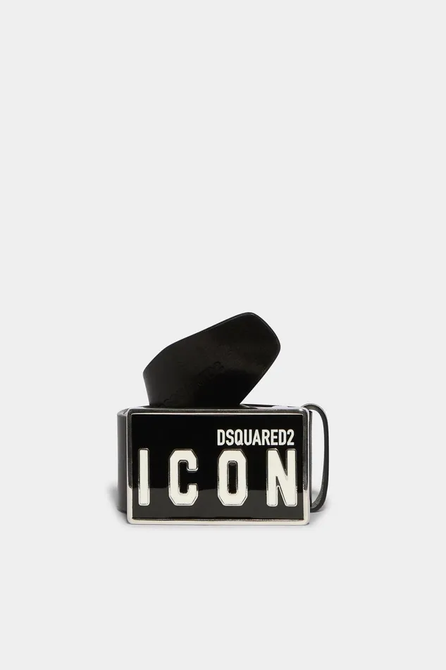 Dsquared2 Be Icon Plaque Belt BLACK Men Belts