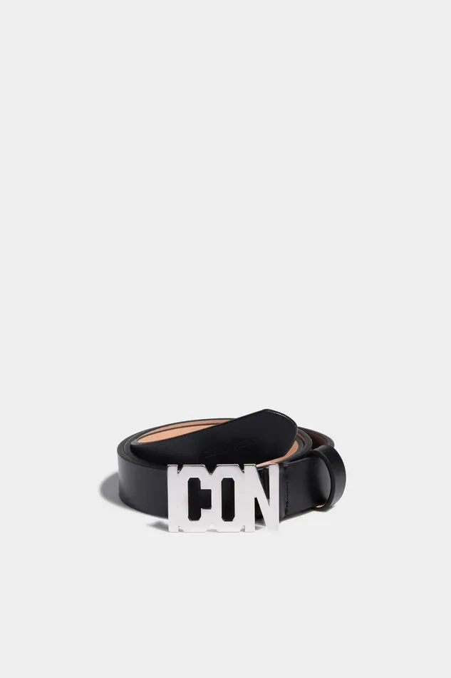 Dsquared2 Be Icon Plaque Belt BLACK Women Belts