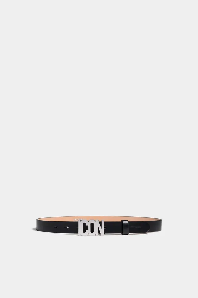 Dsquared2 Be Icon Plaque Belt BLACK Women Belts Dsquared2 Be Icon Plaque Belt BLACK Women Belts