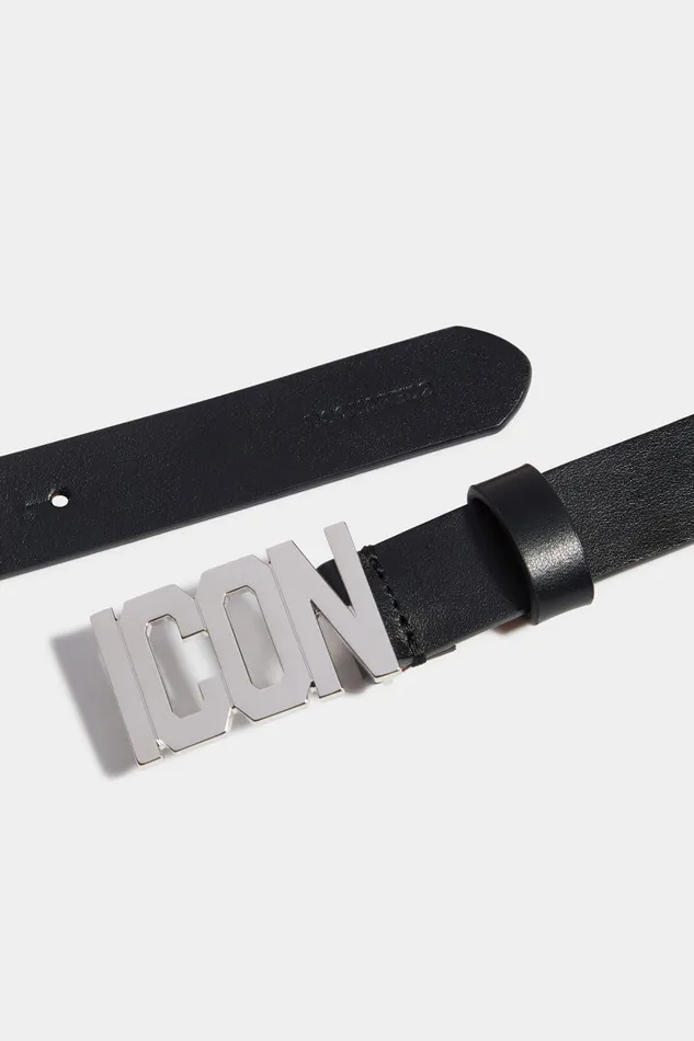 Dsquared2 Be Icon Plaque Belt BLACK Women Belts Dsquared2 Be Icon Plaque Belt BLACK Women Belts