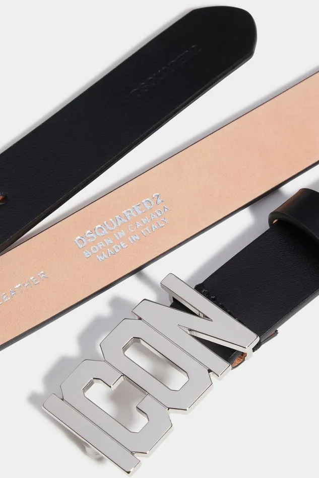 Dsquared2 Be Icon Plaque Belt BLACK Women Belts Dsquared2 Be Icon Plaque Belt BLACK Women Belts