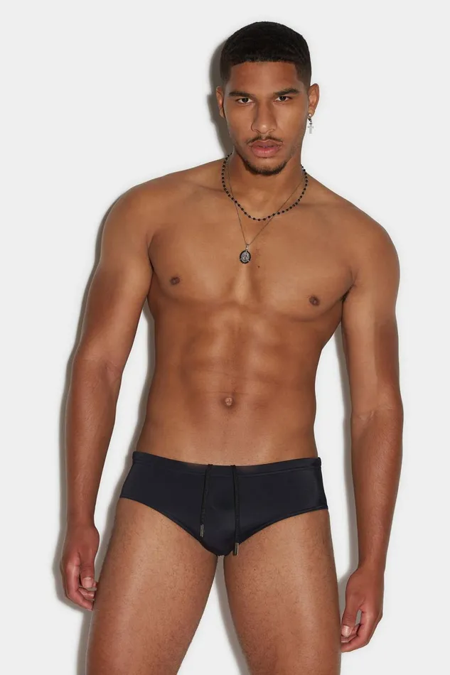 Dsquared2 Be Icon Swim Brief BLACK Men Beachwear Dsquared2 Be Icon Swim Brief BLACK Men Beachwear