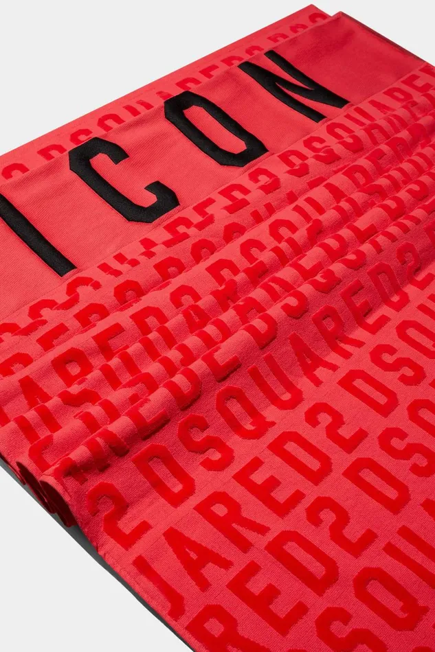 Dsquared2 Be Icon Towel RED Men Beachwear Dsquared2 Be Icon Towel RED Men Beachwear