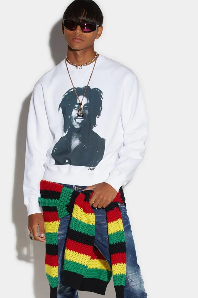 Dsquared2 Bob Marley Cool Sweatshirt WHITE Men Sweatshirts