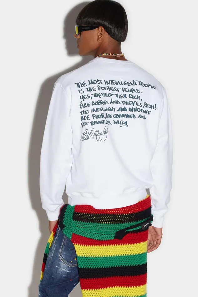 Dsquared2 Bob Marley Cool Sweatshirt WHITE Men Sweatshirts Dsquared2 Bob Marley Cool Sweatshirt WHITE Men Sweatshirts