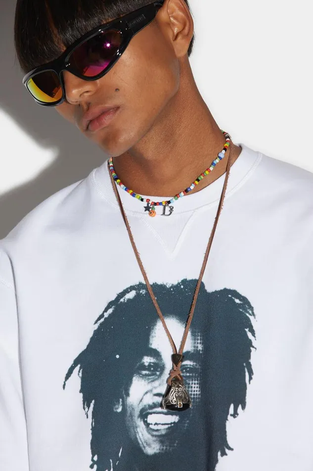 Dsquared2 Bob Marley Cool Sweatshirt WHITE Men Sweatshirts Dsquared2 Bob Marley Cool Sweatshirt WHITE Men Sweatshirts