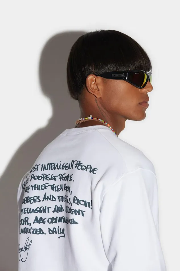 Dsquared2 Bob Marley Cool Sweatshirt WHITE Men Sweatshirts Dsquared2 Bob Marley Cool Sweatshirt WHITE Men Sweatshirts