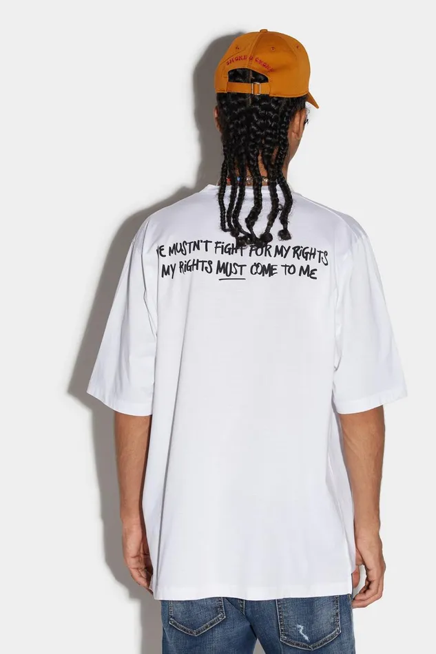 Dsquared2 Bob Marley Postcards Skater Tshirt WHITE Men TShirt and Polo Dsquared2 Bob Marley Postcards Skater Tshirt WHITE Men TShirt and Polo