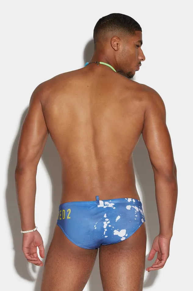 Dsquared2 D2 Goth Swim Brief BLUE Men Beachwear Dsquared2 D2 Goth Swim Brief BLUE Men Beachwear