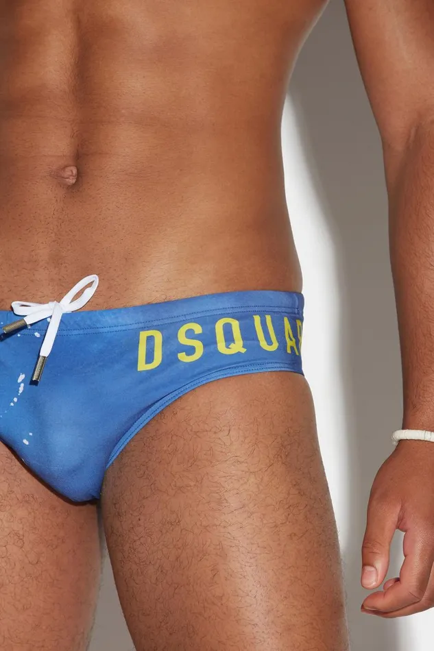 Dsquared2 D2 Goth Swim Brief BLUE Men Beachwear Dsquared2 D2 Goth Swim Brief BLUE Men Beachwear