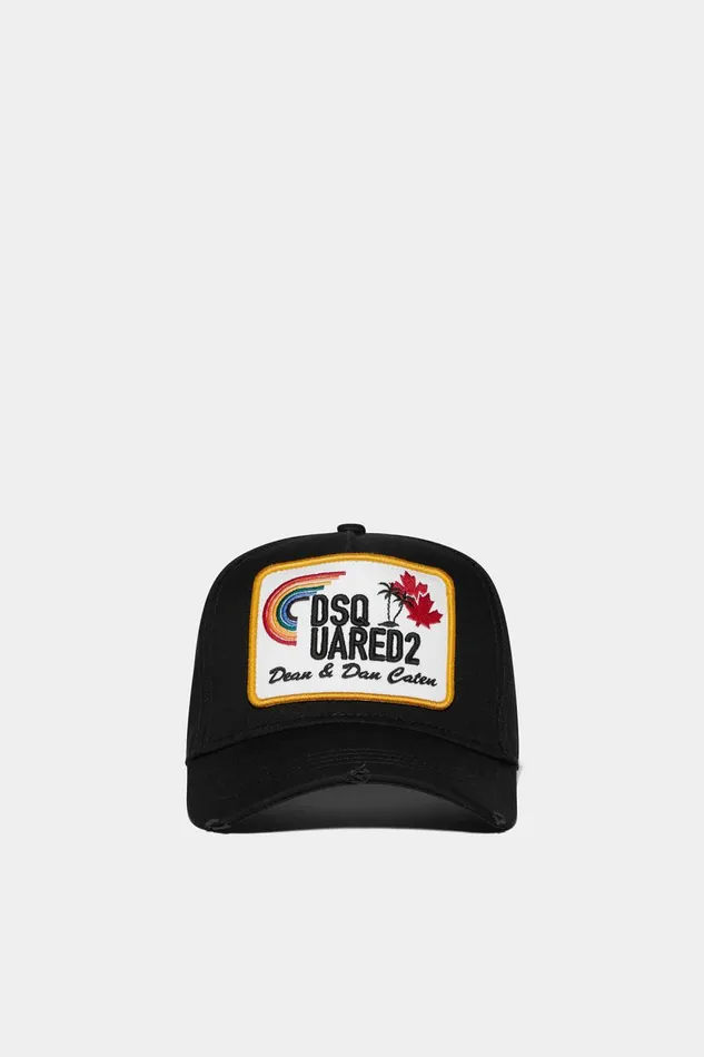 Dsquared2 D2 Patch Baseball Cap BLACK MenWomen Headwear