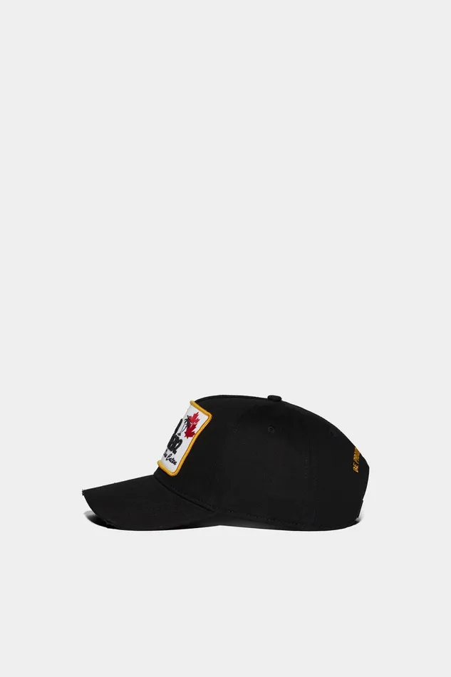 Dsquared2 D2 Patch Baseball Cap BLACK MenWomen Headwear Dsquared2 D2 Patch Baseball Cap BLACK MenWomen Headwear