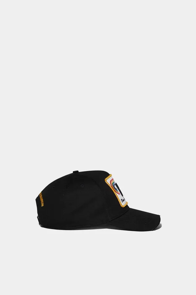 Dsquared2 D2 Patch Baseball Cap BLACK MenWomen Headwear Dsquared2 D2 Patch Baseball Cap BLACK MenWomen Headwear