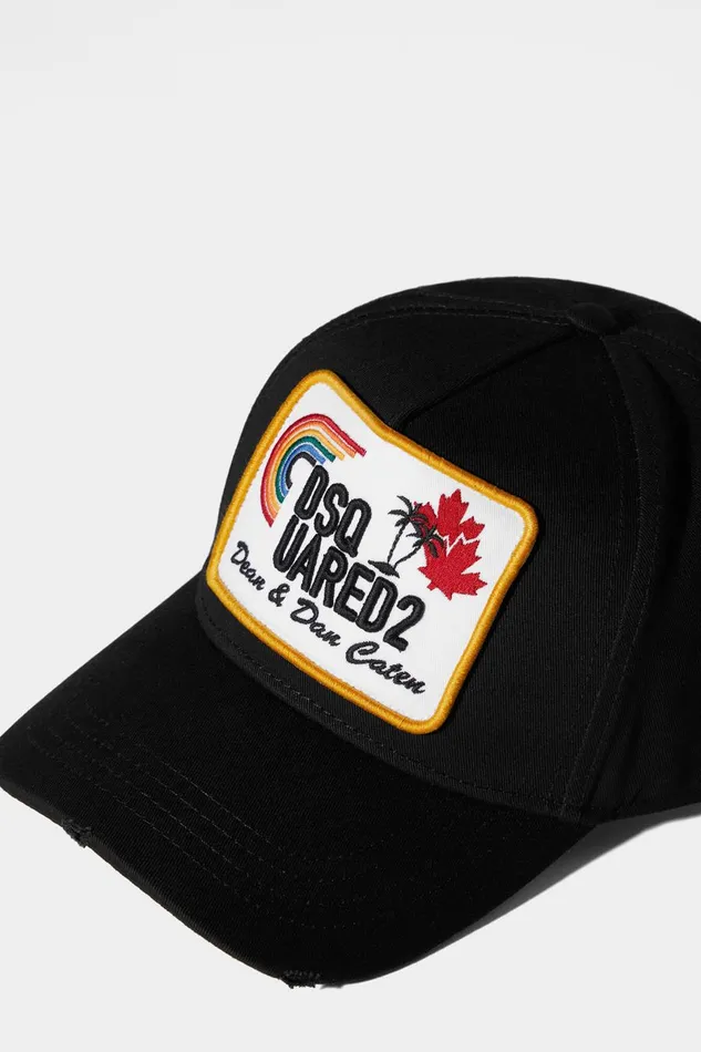 Dsquared2 D2 Patch Baseball Cap BLACK MenWomen Headwear Dsquared2 D2 Patch Baseball Cap BLACK MenWomen Headwear